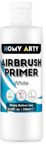 HOMY ARTY Airbrush Primer - Weiß Acrylgrundierung für Airbrush, 250 ml | schnelltrocknende, matte Grundierung, für Airbrush Farbe mit ausgezeichneter Haftung auf Kunststoffmodellen, Metall, Leinwand