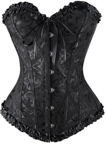Generisch Korsett Damen - Bustier Corset Top für Frauen - Vollbrust Corsage Schnürkorsett Taillenformer Dessous