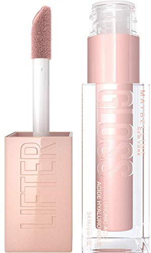 Maybelline New York Glänzender Lipgloss für voller wirkende Lippen, Feuchtigkeitsspendend, Mit Hyaluronsäure, Lifter Gloss, Farbe: Nr. 002 Ice (Nude), 1 x 5,4 ml