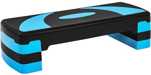 Yaheetech Steppbrett Fitness Aerobic Stepper Höhenverstellbar Step Bench mit 3 Stufen (10/15/20 cm) Rutschfestes Trainingsgerät für Büro und Zuhause Blau