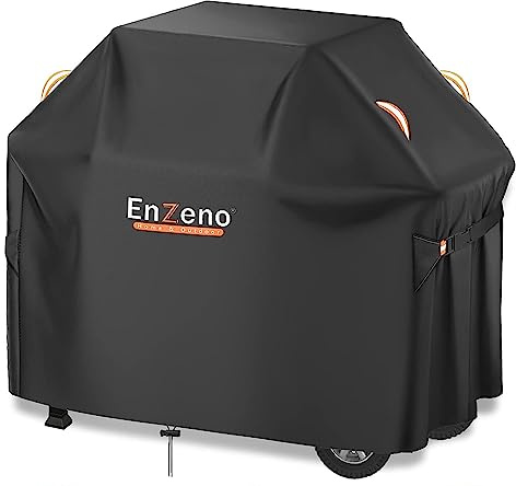Enzeno Grillabdeckung Wetterfest,Gasgrill Grillabdeckung 420D BBQ Grill Schutzhülle Staubdicht Grill Abdeckplane für Weber,Brinkmann,Char Broil 105x49x102cm Schwarz
