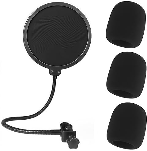 3 Mikrofon Popschutz – Professioneller Pop Filter für Blue Yeti, Snowball, HyperX QuadCast und jedes andere Mikrofon – Plosivschutz für Recording.
