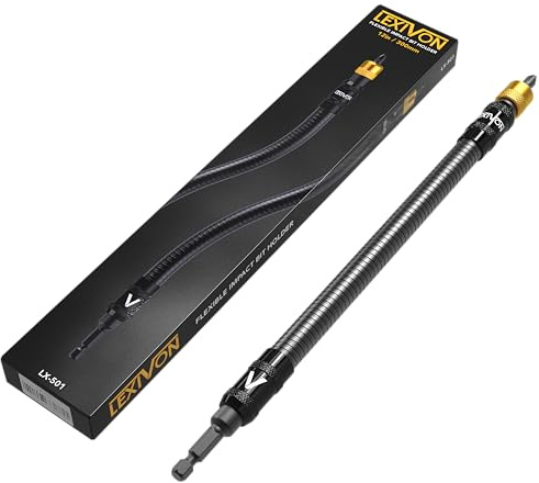 LEXIVON 12-Zoll Flexible Verlängerung für Bohrer, Schnellwechsel mit 1/4-Zoll Sechskantschaft, Geeignet für 3600 U/min, Nussaufsatz für Akkuschrauber (LX-501)