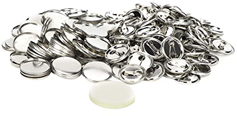 Runde Blanko-Knöpfe für alle Anlässe, blanko, Sicherheitsabzeichen für Bastelarbeiten, Geschenke, Souvenirs (25 mm), 100 Stück