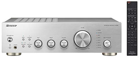 Pioneer A-40AE Vollverstärker – 2x 60W, Direct Energy Design, MM-Phono-Eingang, Digitaleingänge, Aluminium-Front, Silber