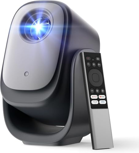 Dangbei N2 mini Smart Beamer mit Ständer, Offizielles Netflix Heimprojektor 1080P Full HD, Autofokus, Trapezkorrektur, Dolby Sound, Tragbarer Video Beamer mit WLAN und Bluetooth für Outdoor/Handy
