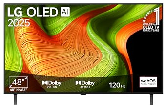 LG OLED48B59LA TV 48 Zoll (121 cm) 4K OLED AI TV (α8 Gen2 4K AI Prozessor, webOS 25, 120Hz) [Modelljahr 2025]