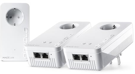 devolo Magic 2 WiFi next Multiroom Kit, WLAN Powerline Adapter, bis zu 2.400 Mbit/s, Mesh WLAN Steckdose, 2x Gigabit LAN, Access Point, dLAN 2.0, weiß