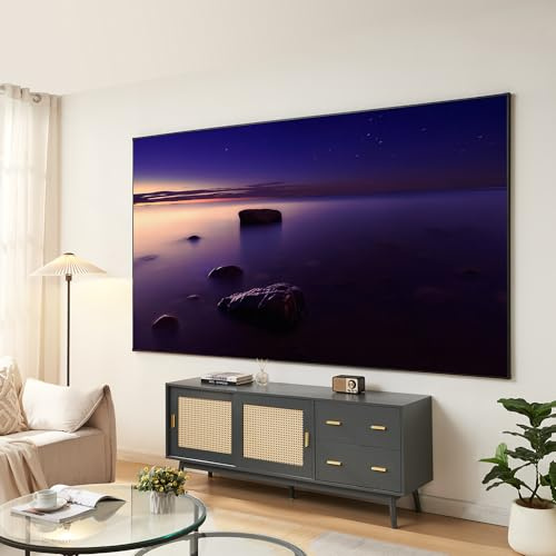 [en.casa] Leinwand Beamer Väkhoga 120 Zoll 266 x 149 cm Projektionsleinwand 16:9 Full HD 4K 8K HDR Projektor Leinwand Wandmontage für Heimkino Büro Gaming