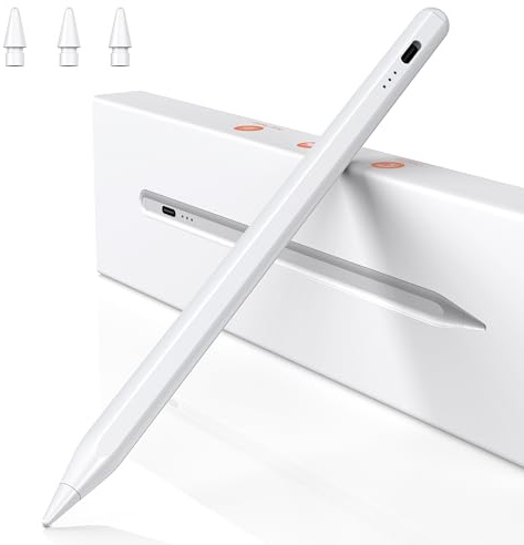 BAZO Stift für iPad 2018-2026, 2X Schnellladung, Palm Rejection | Apple Pencil with Magnetic Adhesion, Tilt Sensitivity for iPad 6~11th,Pro 11/12.9/13,Air 3~5th,Air 11/13,Mini 7/6/5th