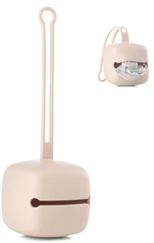 Jané Schnullerbox aus Silikon für Babys, für 2 Schnuller, aufhängbar, flexibel und robust, BPA-frei, spülmaschinengeeignet,Beige