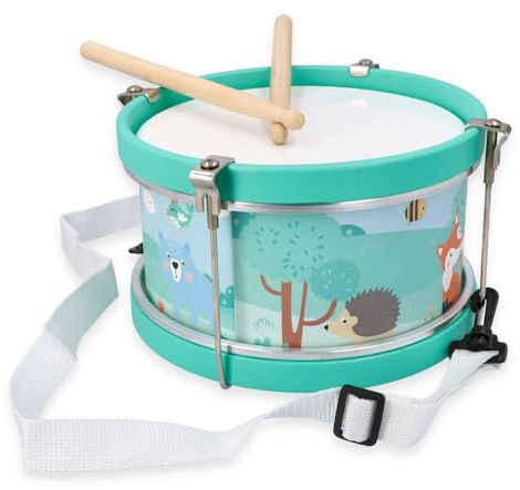 AdamToys Trommel Waldtiere 2-seitig Kindertrommel Spielzeugtrommel Musikspielzeug Kinder Musikinstrument Musik