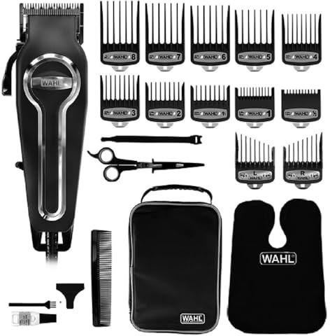 Wahl Haarschneider für Männer mit selbstschärfenden Präzisionsklingen, Elite Pro Head Shaver, Herrenhaarschneider, Secure Fit Premium Schneidkämme, Profi-Friseure, kabelgebunden