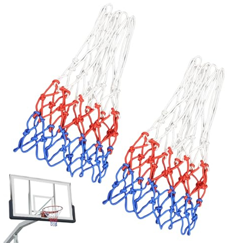 2 Stück Basketball Netz Wetterfest,Vielseitig Basketballkorb Outdoor Wandmontage,Langlebig Robust,Geeignet für den Austausch von Basketballnetzen für die Innen- und Außeninstallation bei jedem Wetter