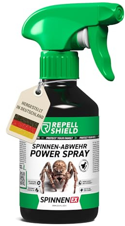 RepellShield® Spinnenspray mit Geraniol - 250ml - Ultrakonzentriertes Insektenspray zur Spinnenabwehr - Anti Spinnenspray - Nicht färbend, Innen- & Außenanwendung