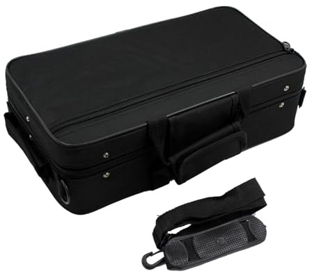 Generisch Professionelle Klarinetten-Tasche strapazierfähigem Oxfordstoff mit verstellbarem Schultergurt gepolstertem Innenfach für sicheren Instrumententransport (Black, 36x20cm)