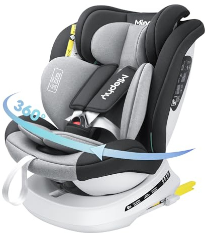 Miophy I-Size 360°drehbar Kindersitz, Gruppe 0+1/2/3, 0-12 Jahre, 40-150 cm, Baby Autositz mit isofix