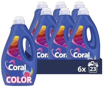 Coral Farbschutz Color Waschmittel Flüssigwaschmittel für Farben länger wie neu 6x 23 WL