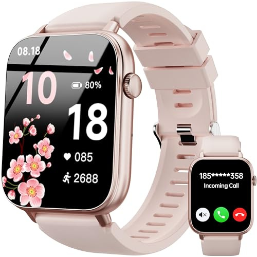 Smartwatch Damen Herren, 1,83'' HD Touch Smart Watch mit Telefonfunktion, 100+ Sportmodi Fitnessuhr IP68 Wasserdicht, Sportuhr mit SpO2 Herzfrequenz Schlafmonitor Schrittzähler, Uhr für Android iOS