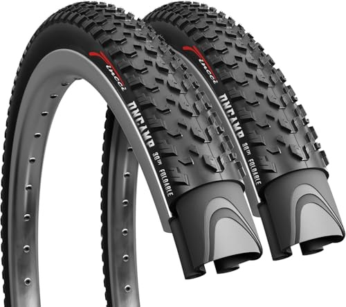 Fincci MTB Reifen 27,5 - Paar Fahrrad Reifen 27.5 x 2.10 Zoll 54-584, Fahrrad Mantel Oncamp für Rennrad, Mountainbike,E Bike, Hybrid Schmutz Offroad Bicycle - 2er Pack FaltReifen 27.5 Zoll