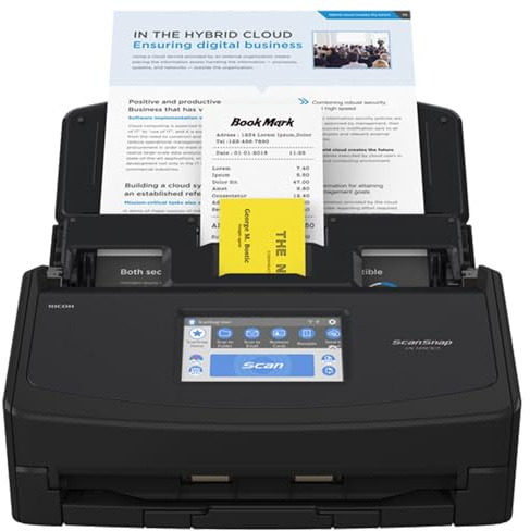 ScanSnap iX1600 Profi-Büroscanner A4 – Hochleistungs-Duplex-Dokumentenscanner mit 50-Blatt ADF, 40 ppm, Touchscreen, WLAN & Cloud-Anbindung, USB 3.2, Schwarz