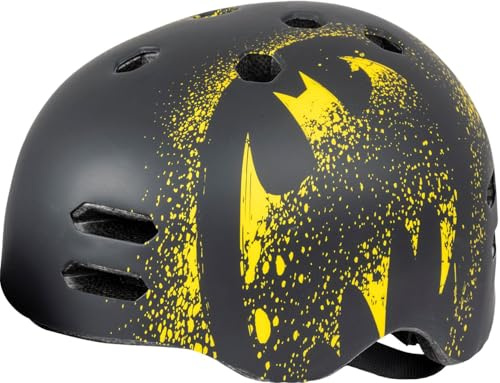 Tataway Straßenhelm für Kinder, Superheld Batman, Fahrrad, 55-58 cm (Größe M), Schutz, Schwarz und Gelb