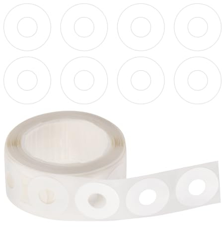 Amexo 250 Stück Lochverstärker Selbstklebend, 15 mm Lochverstärker Papier, Plastikkreise Lochschutz Verstärkungsringe für Lose Blätter, Haftende Ringverstärker für Schule Büro (Weiß)