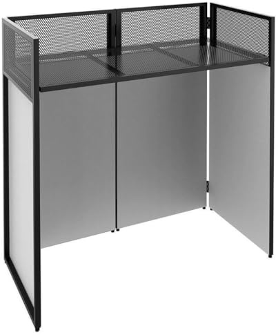 Vonyx DB4 Pro DJ Pult - Faltbarer DJ Tisch mit Tasche, 105 cm, Klappbare DJ Booth mit Schwarzer & Weißer Front, 25kg Traglast, Robust & Stabil, Perforiertes Alu, Multifunktionstisch für DJ Equipment