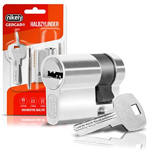 GERCAR Halbzylinder 10/30 Profilzylinder Schließzylinder Zylinderschloss Türschloss - inkl. 5 Schlüssel - Einzeln - Länge: 40mm, A:10 B:30-1er Set