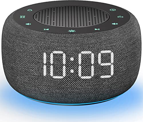 Buffbee Digitaler Radiowecker für das Schlafzimmer - 7-farbiges Nachtlicht, High-Fidelity-Klangqualität mit nach oben gerichtetem Lautsprecher, 4 Wecktöne, Full Range Display Dimmer für den Nachttisch