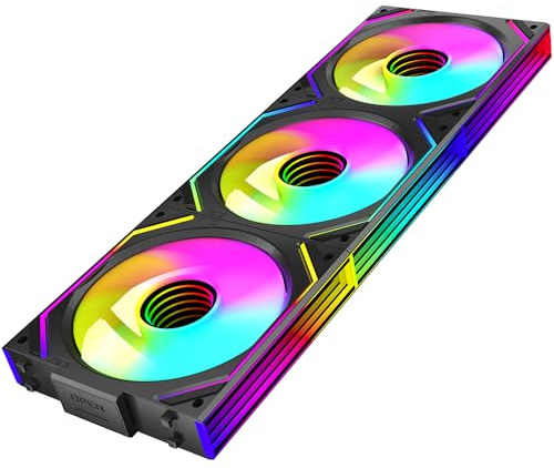 TZMRIT Interstellar-V2 Infinity Mirror ARGB PWM Lüfter 120mm Schwarz, RGB Lüfter 120 mm,Triple Pack(Schwarz)