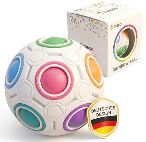 CUBIDI® Original Regenbogenball – Geschicklichkeitsspiel & Fidget Toy für Kinder und Erwachsene – 3D Kugellabyrinth Brainteaser, Anti Stress Spielzeug ab 4 Jahren