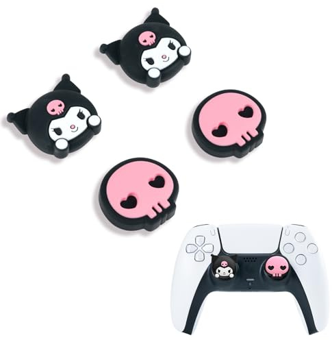Kuitmor Niedliche Daumengriffkappen für PlayStation 5 (Kuromi)