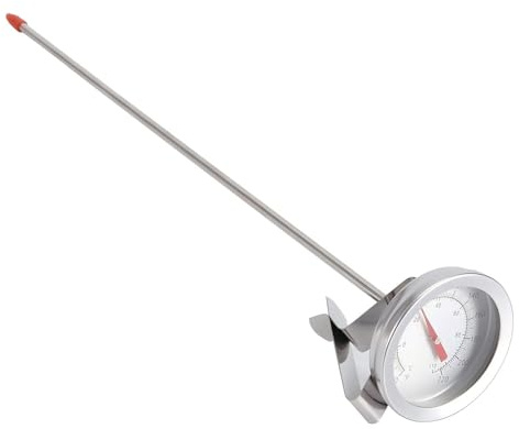 VIFERR Einkochthermometer, Milch Thermometer Edelstahl Thermometer Kochen Küchenthermometer mit Lange Sonde, Zeigerthermometer mit Clip für Kochen BBQ Fleisch Bier Wein