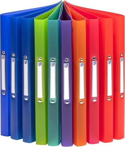 Oxford URBAN Ringbuch A4, 2 cm Rücken, transluzent, 8 Farben, 10 Stück