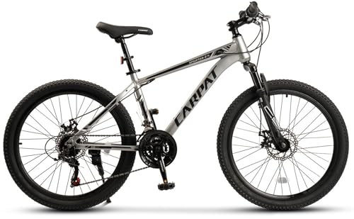 CARPAT SPORT 24 26 29 Zoll Mountainbike für Jungen, Mädchen, Damen und Herren, Scheibenbremse, 21 Gang-Schaltung, Aluminium Rahmen, Hardtail Fahrrad Jugendfahrrad MTB
