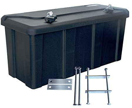 Blackit L - 750 x 300 x 355 mm + Montagesatz MON2012 Edelstahlhaus, Deichselbox mit 2 Schlösser, Werkzeugkasten für Anhänger Staukiste 50 ltr Anhängerbox, Daken B50-2