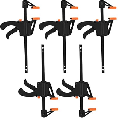 5 Stk Einhandzwingen Set, Schnellspannzwinge, 4 Zoll Schraubzwingen F Klemmen, Schnellspannzwingen, Woodworking Ratschenzwinge für Holzarbeiten, handgefertigtes Handwerk, Heimwerken, Klemmen