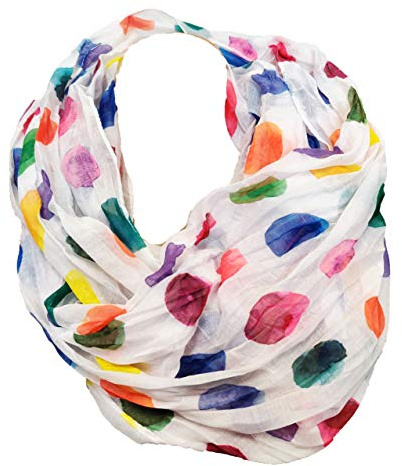 JameStyle26 Farbverlauf Dots Seide Sommer Loop Verlauf Regenbogen Rainbow Silk Uni Rundschal Schlauchschal Stola Schal leicht