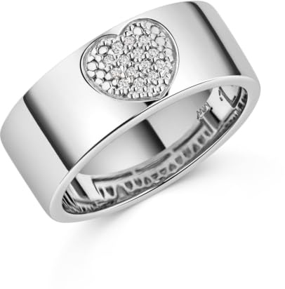 MATERIA Damen Bandring Ring Herz Liebe 925 Sterling Silber Silberring Zirkonia weiß rhodiniert #SR-143