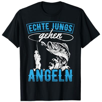 Echte Jungs gehen Angeln - Angler Fischer Kinder Jungen T-Shirt