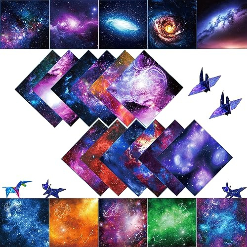 Plstod 150 Blatt Origamipapier, Origami Papier 15x15, Origami Paper | Doppelseitiges Origami Set, Sternenhimmel Origamipapier, Bunt Origami-Papier, DIY Kunst Bastelprojekte Kinder und Erwachsene