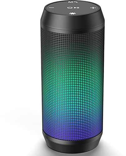 ELEHOT-Store Bluetooth Lautsprecher mit Licht, HiFi-Stereo, 16H Spielzeit, Tragbare Musikbox, Freisprechfunktion, USB, AUX, TF Karte, Wasserdicht Bluetooth Box für Zuhause Schlafzimmer Outdoor Reisen