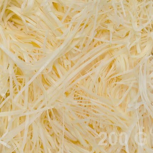 sinzau Papier, für DIY, Party, Geschenkfüllung und Geschenkverpackung, 200 g, Cremiges Gelb