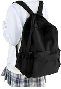 HYC00 Schulrucksack Damen, Causal Travel Schultaschen 14 Zoll Laptop Rucksack für Mädchen Teenager Schultasche Leichter Rucksack Schule Aesthetic Bookbag College Backpack Boys Men Work Daypack,Schwarz