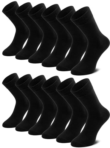 QINCAO 6/10 Paar Lange Socken Herren Damen Schwarz, Baumwolle Für Sport | Atmungsaktive Socks Schwarz, Hochwertige & Bequeme, Business Socken Lange, Feuchtigkeitsabsorbierend und schweißableitend