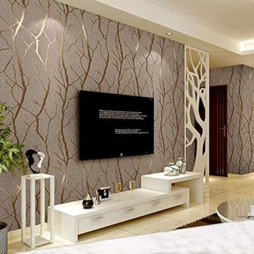 Moderne minimalistische Mode Vliestapete 3D geprägt Zweig Tapete gestreift Wohnzimmer TV Sofa Hintergrund