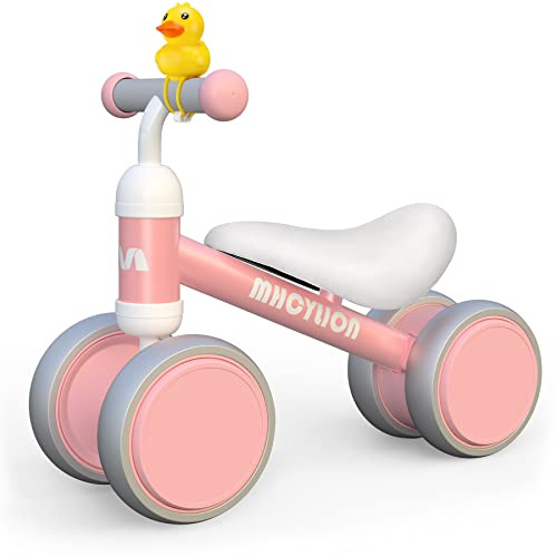 VITONIS Kinder Laufrad ab 1 Jahr Balance Lauflernrad Spielzeug mit 4 Räder für 10-24 Monate Baby, Rutschrad Fahrrad für Jungen Mädchen als Geschenke, rosa