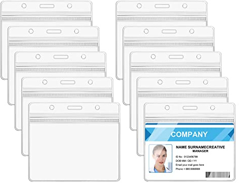 Vicloon Ausweishüllen, 10 Stück Ausweishalter Transparente Kartenhülle | Wasserdichten Kartenhalter Kartenhüllen Horizontal Ausweiskarte Schutzhülle ID Card Holder