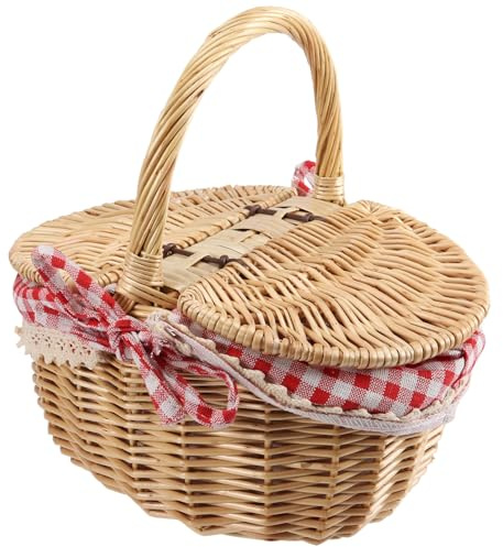 Wicker Picknick Korb Haus mit Deckel und & für Picknicks, Partys und Abende